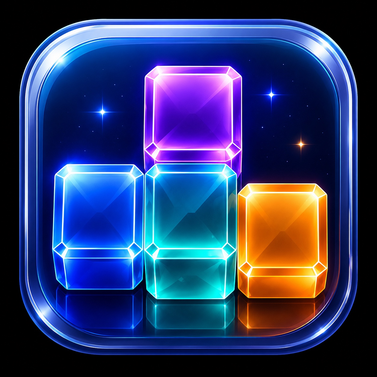 BlockVista app logo showing glowing colorful puzzle blocks